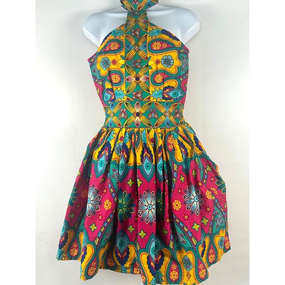 Super Cute Grass Fields Dress The African Shop, Size 8 Beaut. Multi color Print - Picture 4 of 9